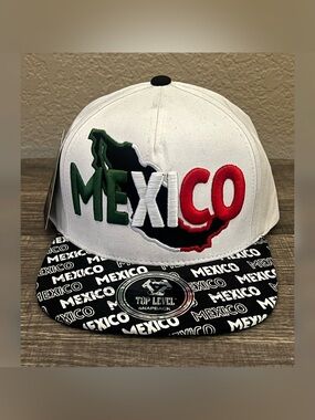 Mexico Embroidered Logo Top Level Brand Snap Back Hat Adult One Size